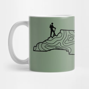 Get Lost Hiking Topographic Art Hike North Carolina State Map Mug